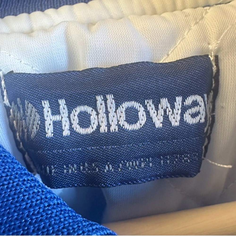Vintage 90s Wyoming 36 Holloway Blue and White Varsity Bomber Jacket Men's - Picture 11 of 14